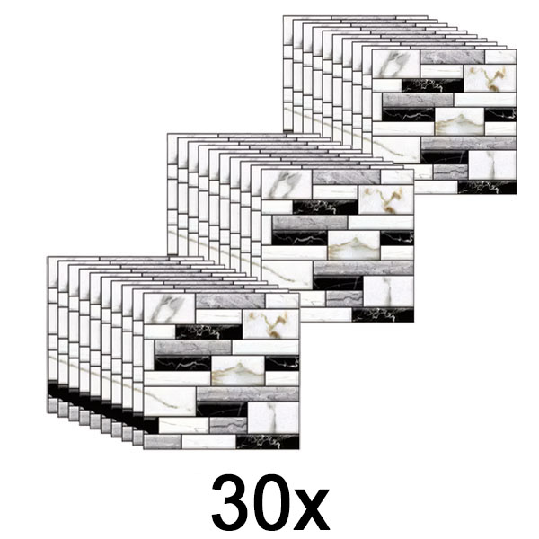 3x 3D αυτοκόλλητα τοίχου με εμφάνιση μαρμάρου (10 τεμάχια) | MARBLEBLOCKS