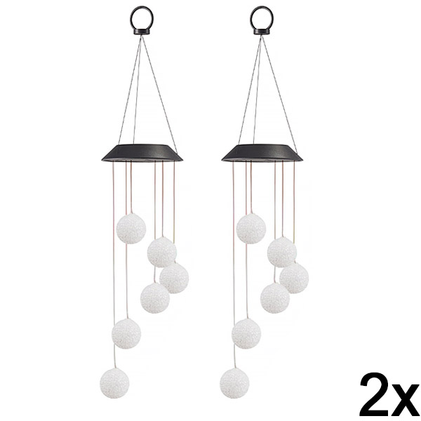 2x Κρεμαστό Ηλιακό Φωτιστικό Κήπου LED | AURAWIND