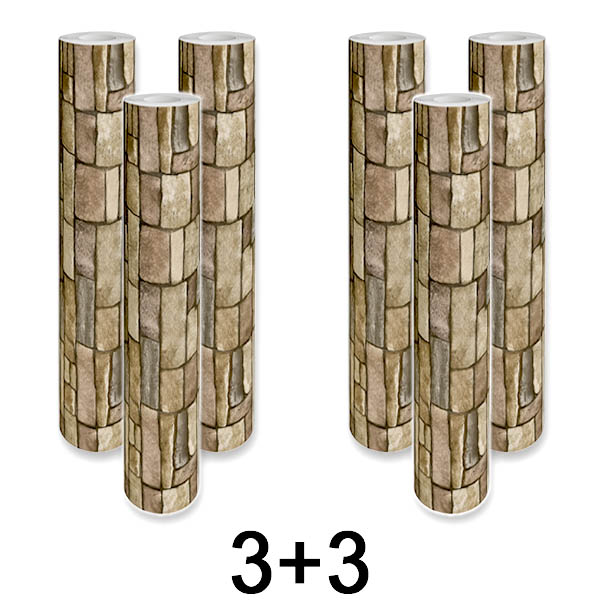 3x 1+1 ΔΩΡΕΑΝ Αυτοκόλλητο 3D Πάνελ Τοίχου με Όψη Τούβλου | WALLCORWRAP